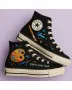 Embroidered Canvas Sneakers for Artists, Dreamers, and Trendsetters – Painter’s Paradise for Casual Outings, Art Walks for Weddings & Festivals