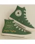 Embroidered Green Sneakers for Music Lovers, Trendsetters – Unique Design for Casual Outings, Concerts