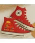 Embroidered Street Food Sneakers for Foodies and Fashionistas – Unique Style for Casual Outings, Everyday Wear