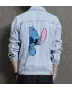 Stitch Men's Casual Denim Jacket - Gift Idea for Dad - Everyday Style for Campus Style - Perfect for Anniversary