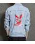 Bunny Rabbit Men's Casual Jean Coat for Brother - Great Clean Design Gift - Day Trips for College Start - Fashion Fans