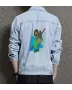 Retro Jade Denim Jacket for Women – Unique Gift – Anniversary Celebration