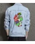 Retro Mario Denim Jacket for Men – Gift for Video Game Fans – Christmas Gift