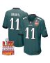 A.J. Brown 11 Philadelphia Eagles Super Bowl LIX Champions Patch Game Men Jersey – Midnight Green