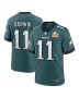 A.J. Brown 11 Philadelphia Eagles Super Bowl LIX Game Player Jersey – Midnight Green