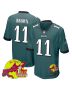 A.J. Brown 11 Philadelphia Eagles Super Bowl LIX New Orleans Patch Game Men Jersey – Midnight Green