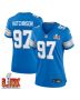 Aidan Hutchinson #97 Detroit Lions Super Bowl LIX Women’s Jersey – Blue