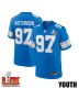 Aidan Hutchinson #97 Detroit Lions Super Bowl LIX YOUTH Jersey – Blue