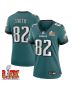 Ainias Smith #82 Philadelphia Eagles Super Bowl LIX Women’s Jersey – Midnight Green