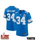 Alex Anzalone #34 Detroit Lions Super Bowl LIX YOUTH Jersey – Blue