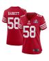 Alex Barrett 58 San Francisco 49ers Super Bowl LVIII Patch Game Women Jersey – Scarlet