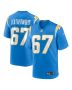 Alex Leatherwood 67 Los Angeles Chargers Team Game Men Jersey – Powder Blue