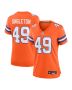 Alex Singleton 49 Denver Broncos Women’s Mile High Collection 1977 Throwback Player Game Jersey – Orange