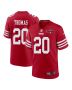 Ambry Thomas 20 San Francisco 49ers NFC Champions Patch Game Men Jersey – Scarlet