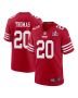 Ambry Thomas 20 San Francisco 49ers Super Bowl LVIII Patch Game Men Jersey – Scarlet