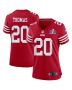 Ambry Thomas 20 San Francisco 49ers Super Bowl LVIII Patch Game Women Jersey – Scarlet