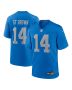 Amon-Ra St. Brown 14 Detroit Lions Alternate Game Men Jersey – Blue