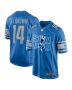Amon-Ra St. Brown 14 Detroit Lions Sun God Game Men Jersey – Blue