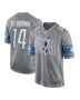 Amon-Ra St. Brown 14 Detroit Lions Sun God Game Men Jersey – Silver
