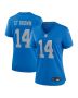 Amon-Ra St. Brown 14 Detroit Lions Women’s Alternate Game Jersey – Blue
