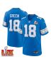 Antoine Green #18 Detroit Lions Super Bowl LIX Jersey – Men’s – Blue