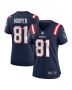 Austin Hooper 81 New England Patriots Women’s Team Game Jersey – Navy