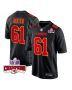 Austin Reiter 61 Kansas City Chiefs Super Bowl LVIII Champions 4 Stars Patch Fashion Game Men Jersey – Carbon Black