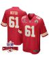 Austin Reiter 61 Kansas City Chiefs Super Bowl LVIII Champions 4 Stars Patch Game Men Jersey – Red