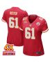 Austin Reiter 61 Kansas City Chiefs Super Bowl LVIII Champions 4X Game Women Jersey – Red