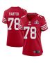 Ben Bartch 78 San Francisco 49ers Super Bowl LVIII Patch Game Women Jersey – Scarlet