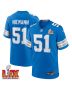 Ben Niemann #51 Detroit Lions Super Bowl LIX Jersey – Men’s – Blue
