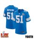 Ben Niemann #51 Detroit Lions Super Bowl LIX YOUTH Jersey – Blue