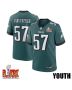 Ben VanSumeren #57 Philadelphia Eagles Super Bowl LIX YOUTH Jersey – Midnight Green