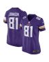 Bisi Johnson 81 Minnesota Vikings Women Game Jersey – Purple