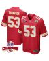 BJ Thompson 53 Kansas City Chiefs Super Bowl LVIII Champions 4 Stars Patch Game Men Jersey – Red
