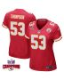 BJ Thompson 53 Kansas City Chiefs Super Bowl LVIII Champions 4 Stars Patch Game Women Jersey – Red