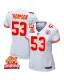 BJ Thompson 53 Kansas City Chiefs Super Bowl LVIII Champions 4X Game Women Jersey – White