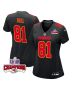 Blake Bell 81 Kansas City Chiefs Super Bowl LVIII Champions 4 Stars Patch Fashion Game Women Jersey – Carbon Black