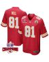 Blake Bell 81 Kansas City Chiefs Super Bowl LVIII Champions 4 Stars Patch Game Men Jersey – Red
