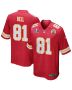Blake Bell 81 Kansas City Chiefs Super Bowl LVIII Patch Game Men Jersey – Red
