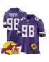 Bo Richter 98 Minnesota Vikings Super Bowl LIX New Orleans Patch Game Men Jersey – Purple