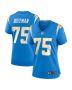 Bradley Bozeman 75 Los Angeles Chargers Women’s Game Jersey – Powder Blue