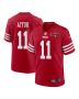 Brandon Aiyuk 11 San Francisco 49ers NFC Champions Patch Game Men Jersey – Scarlet