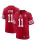 Brandon Aiyuk 11 San Francisco 49ers Super Bowl LVIII Patch Game Men Jersey – Scarlet