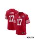 Brandon Allen 17 San Francisco 49ers Super Bowl LVIII Patch Game YOUTH Jersey – Scarlet