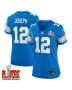 Brandon Joseph #12 Detroit Lions Super Bowl LIX Women’s Jersey – Blue