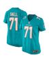 Brandon Shell 71 Miami Dolphins Women Home Game Jersey – Aqua
