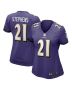 Brandon Stephens 21 Baltimore Ravens Women Game Jersey – Purple