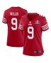 Brayden Willis 9 San Francisco 49ers Super Bowl LVIII Patch Game Women Jersey – Scarlet
