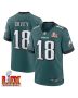Britain Covey #18 Philadelphia Eagles Super Bowl LIX Jersey – Men’s – Midnight Green